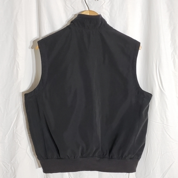VINTAGE 90s Black Zip Up Windbreaker Bomber Vest  M - Picture 2 of 7